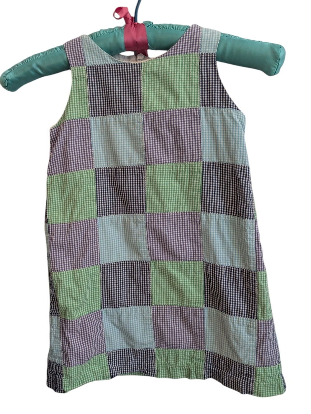 Vintage Y2K Talbot's toddler girl checkered patchwork Cotton dress
